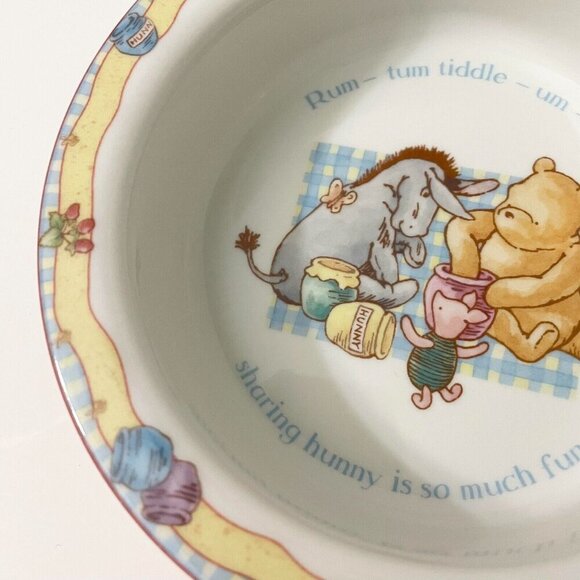 2001 Disney Royal Doulton Winnie the Pooh Baby Bowl Eeyore and Piglet Honey - Picture 12 of 16